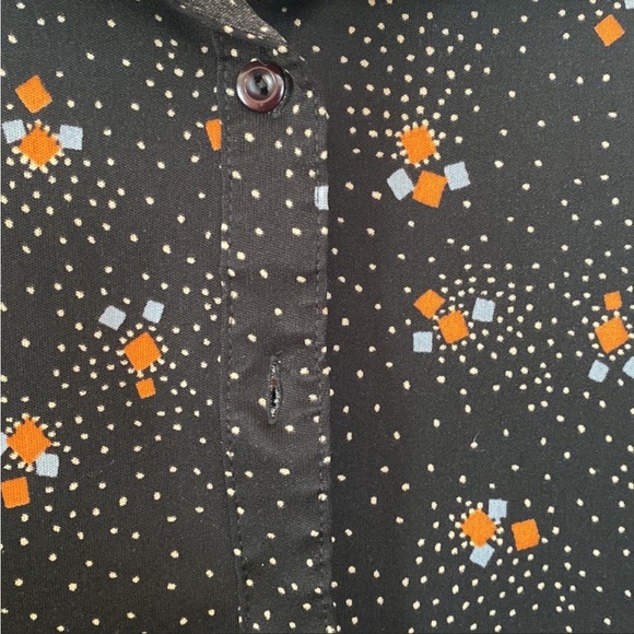 VTG 60’s 70’s Atomic Polyester Groovy Button Down Blouse - Picture 7 of 11